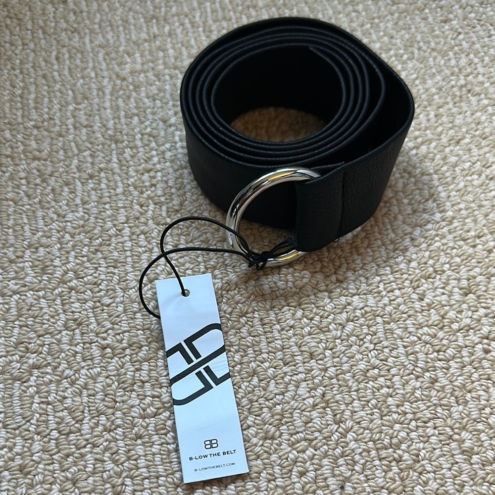 B-Low the Belt Black Belt with Silver Buckle